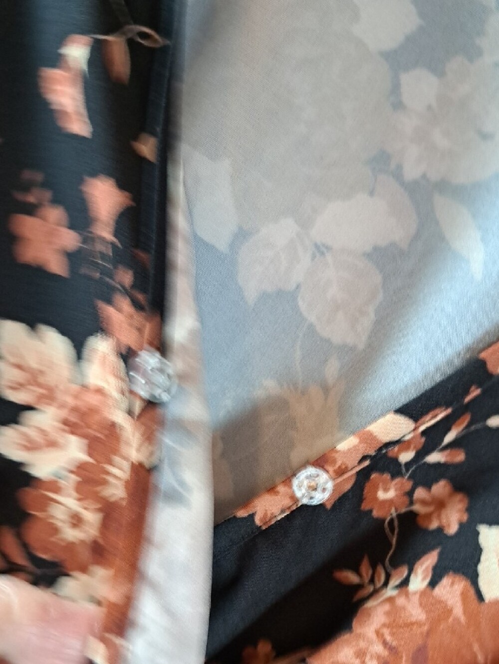 Floral Wrap Maxi Dress in Black and Rust - Picture 8 of 8